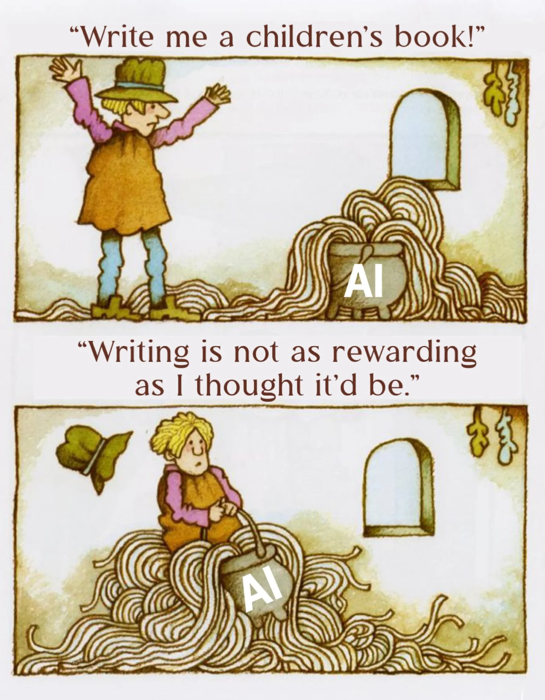 The irony is that if you actually read children&rsquo;s books you&rsquo;d know not to use AI as a short cut to writing children&rsquo;s books. 

In reference to yesterday&rsquo;s Claude AI/Children&rsquo;s Book Mode discussion&hellip; though my apolo