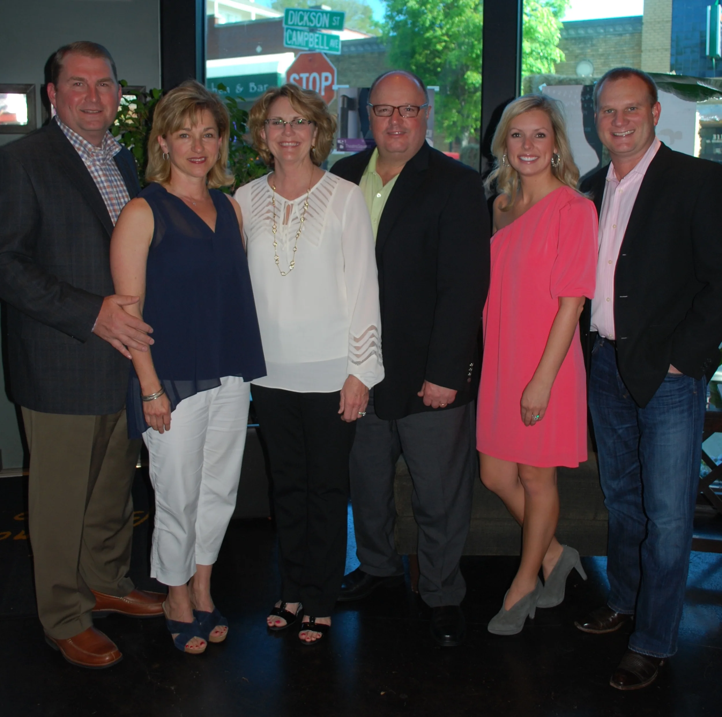 Randy & Miriam Smith (Board Member), Vicki & Bill Mathews (Longtime Supporters), Britney & Brandon Hurlbut (Board Member) at our Wine Dinner 2013 at Bordinos