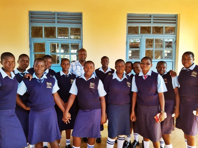 A group of some of the powerful young ladies attending Sirembe Secondary taken August 2016