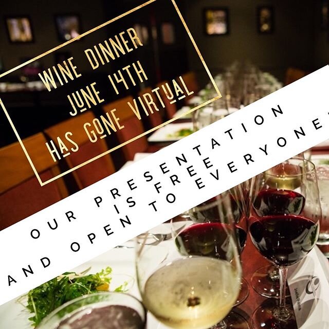 Our Virtual Wine 🍷 Dinner is coming up this Sunday (June 14th) at 6:30 and our presentation will be free and available to everyone! 🥂👏🥳🥳We will be streaming on Facebook live and YouTube. (You will find those links through the link in our bio 😃)