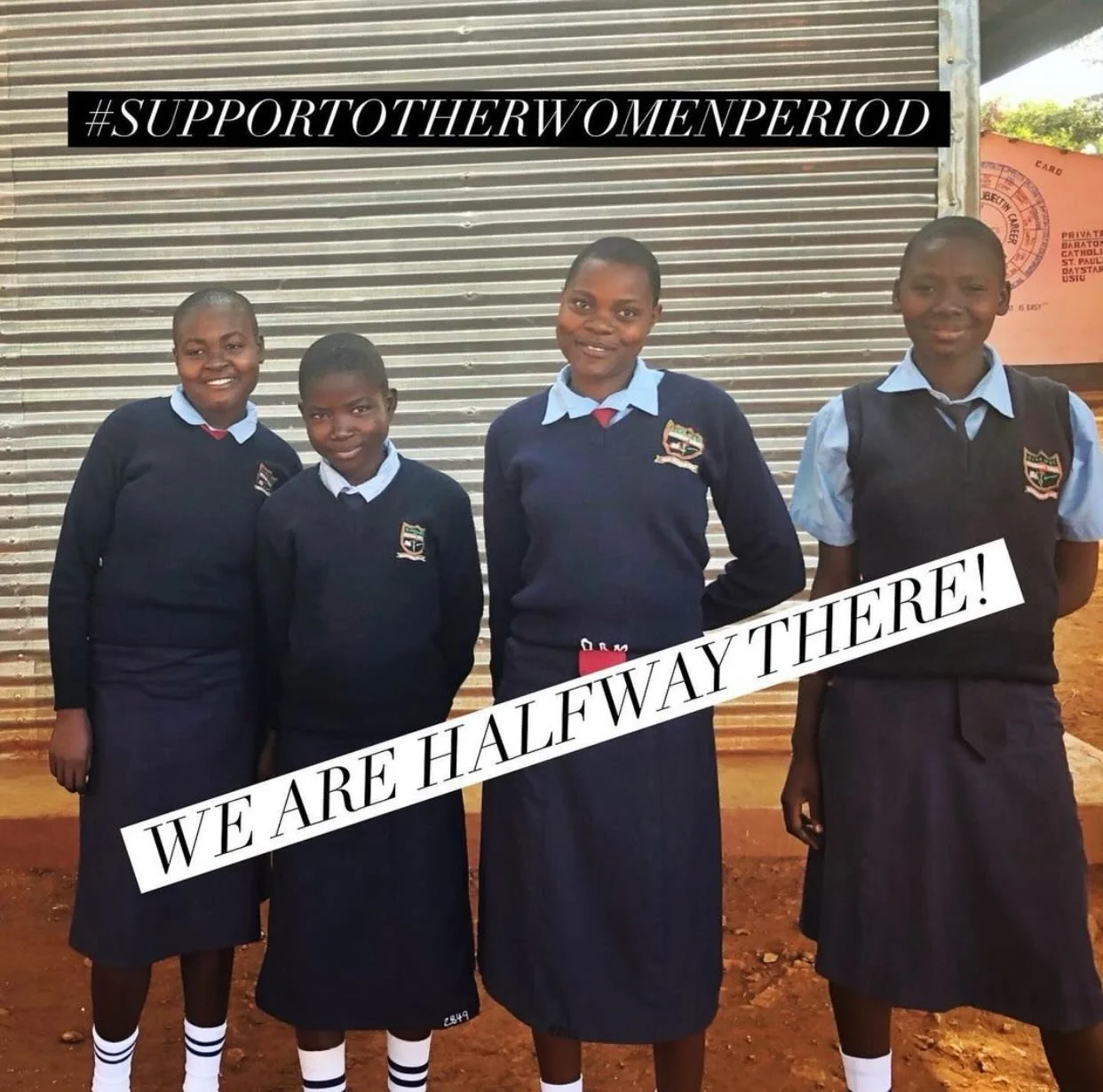 We are HALFWAY to our goal 🙌🙌🙌🙌📣📣📣📣 Thank you to everyone who has donated so far to our#supportotherwomenperiod campaign because of you 530 girls will have period protection for an entire year 💃🏻💃🏻💃🏻 

A $50 donation covers 10 girls for