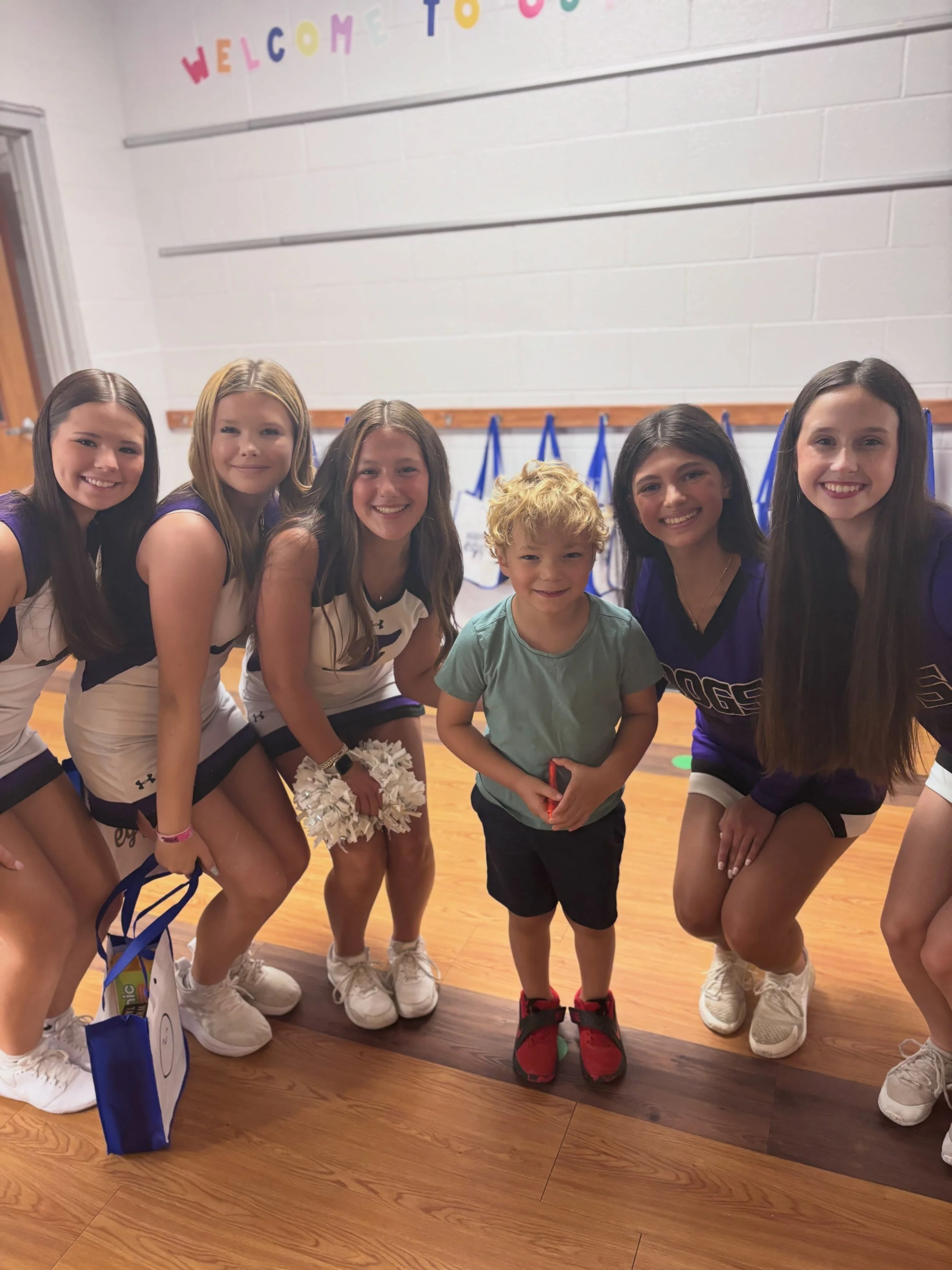 Malcolm starts Kindergarten next week 😭😭😭 and we went to open house last night and he loved it all&mdash;but he especially loved the cheerleaders 😂

Wishing everyone a wonderful school year!

How is my baby so big ? 😭