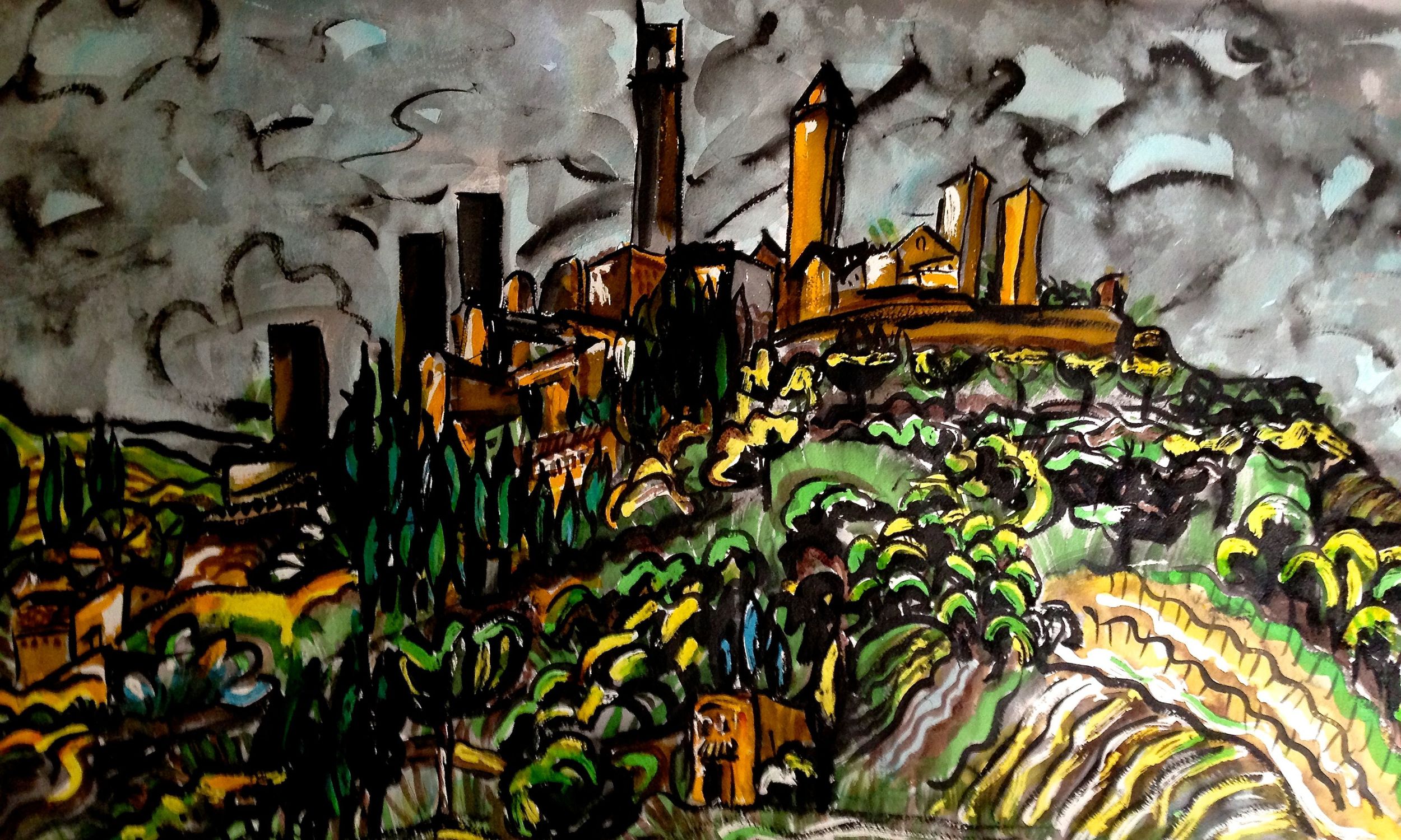 Storm over San Gimignano