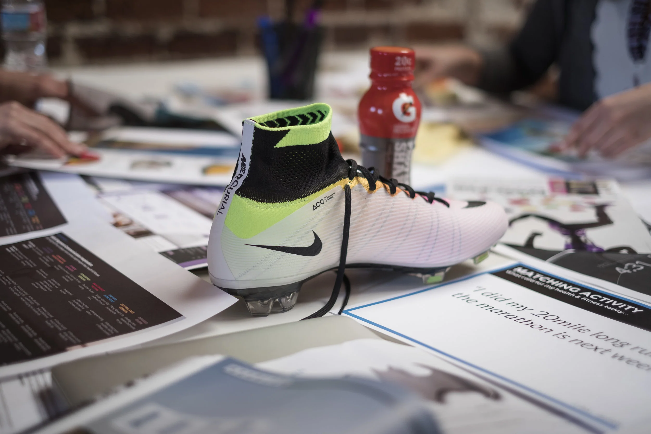 Often, we'll include a relatively simple (but important) "homework" assignment for Ideation participants. This encourages participation, facilitates discussion, and helps level-set. In this case, participants each brought in an artifact to represent relevant consumer segments.