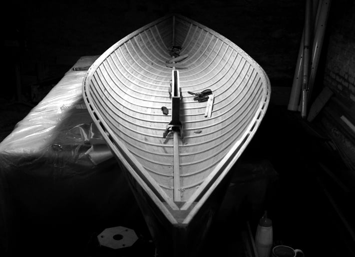 It's very difficult to convey the idea of form and function acting in complete harmony, but the design of handcrafted small sailboats has to be one of the closest approximations. Shown above is the latest prototype of a new 16|30 sail canoe .