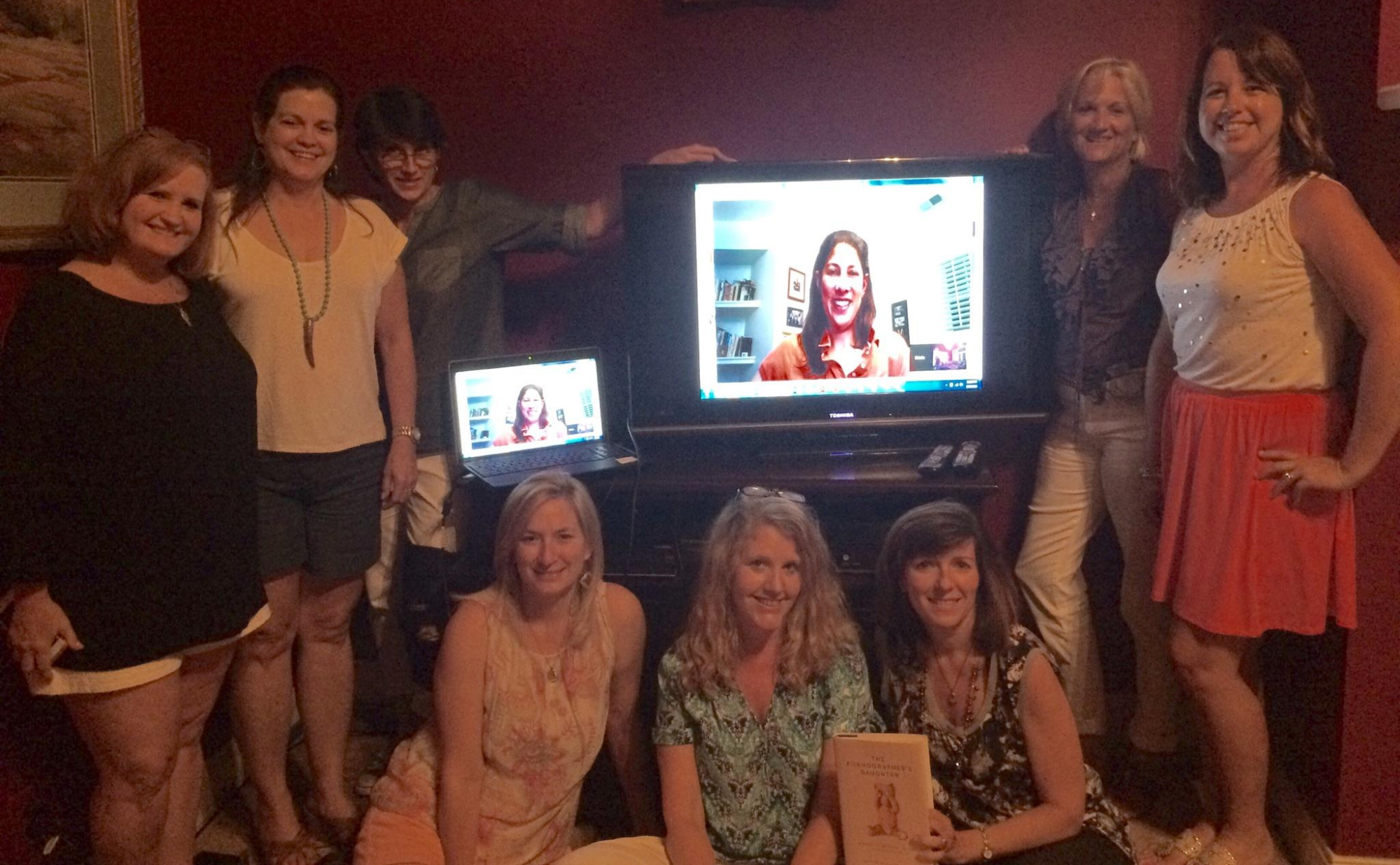 Book club in Macon, Georgia recieved a visit by Google Hangout. It was great fun. 