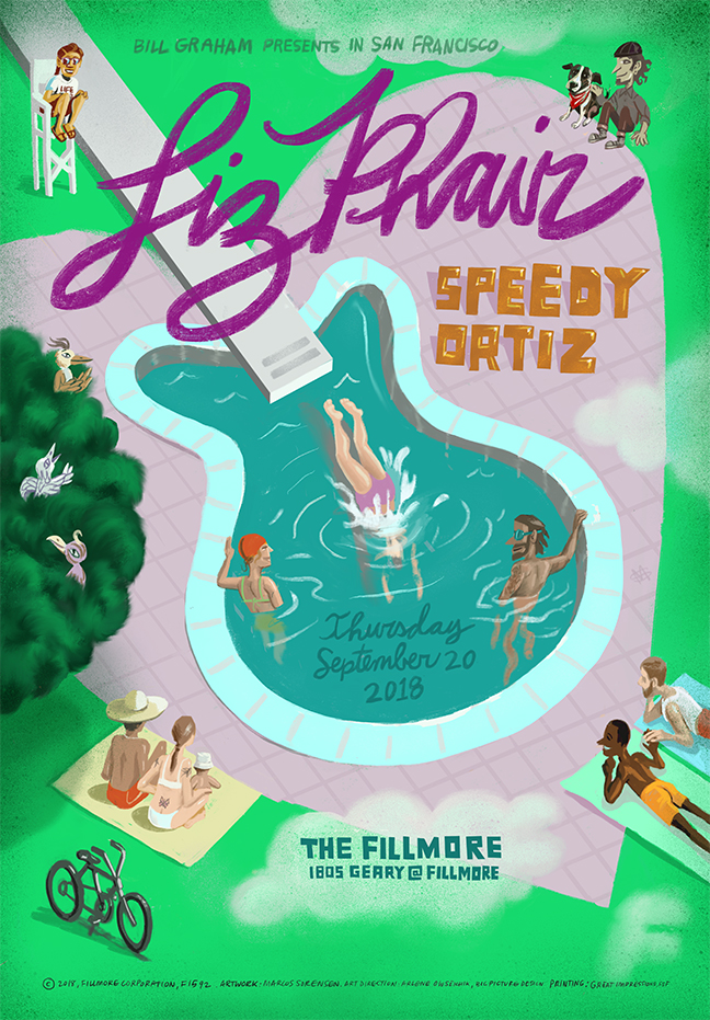 Spuh-Lash! Liz Phair and Speedy Ortiz at the Fillmore in in SF. Super fun job for Rock Star Arlene Osheichuk!