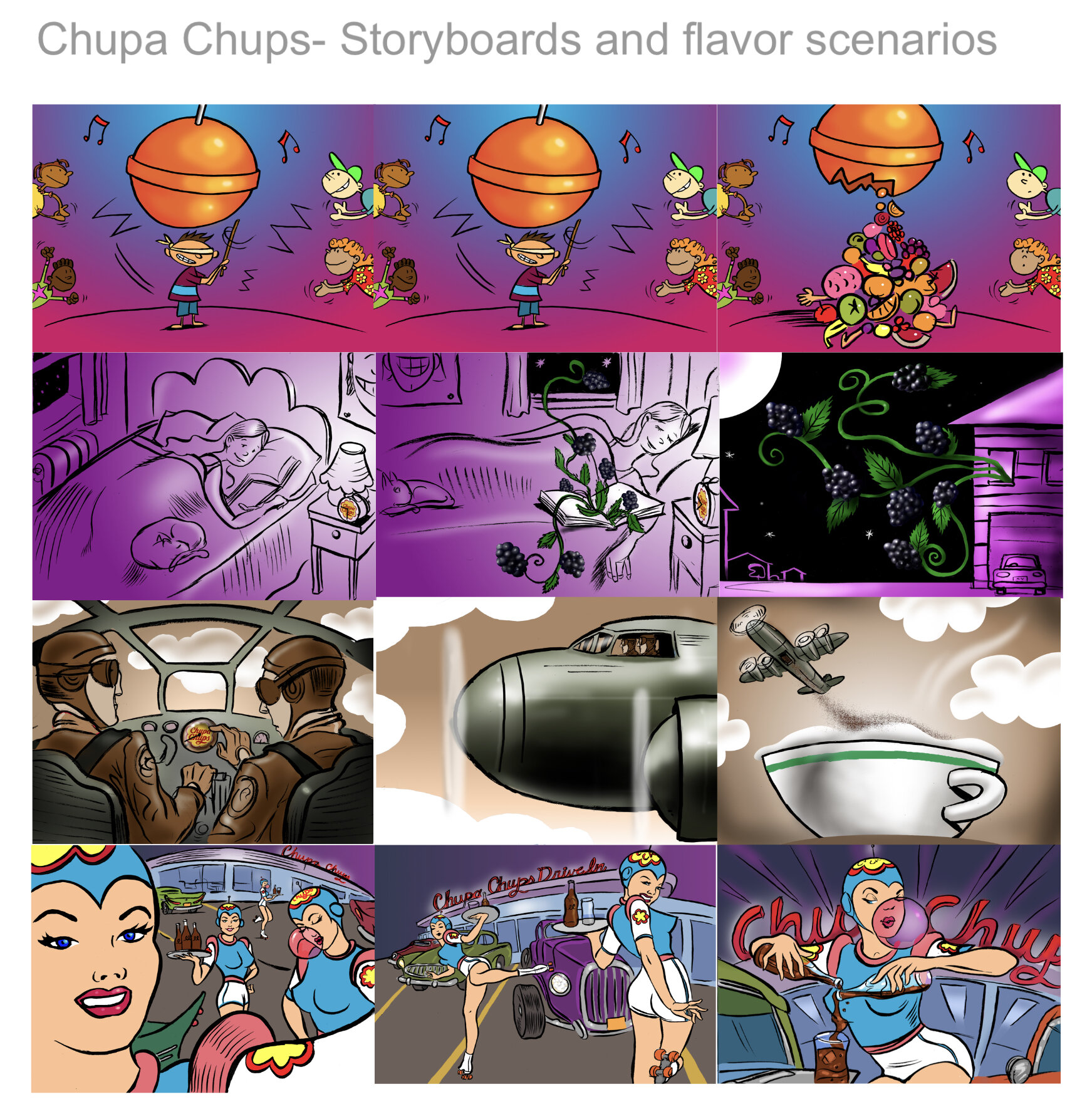 Storyboards for Chupa Chups 