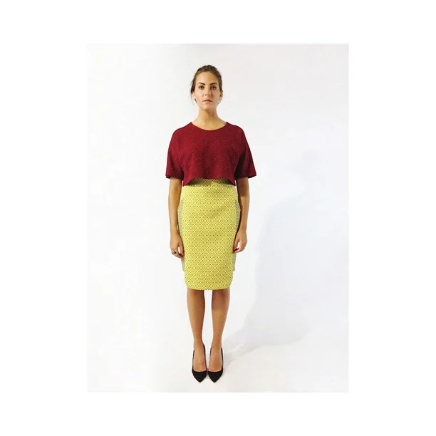 Geo Quilted Top and Medallion Pencil Skirt front.jpg