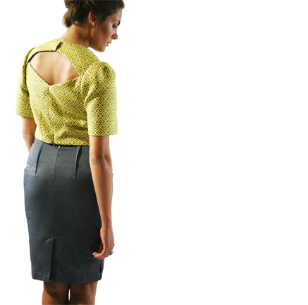 Zoi Pencil skirt and Medallion Structure top.jpg
