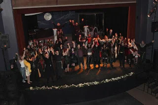 So when we say our cast is large, we aren't kidding. This shot doesn't even include our tech crew.