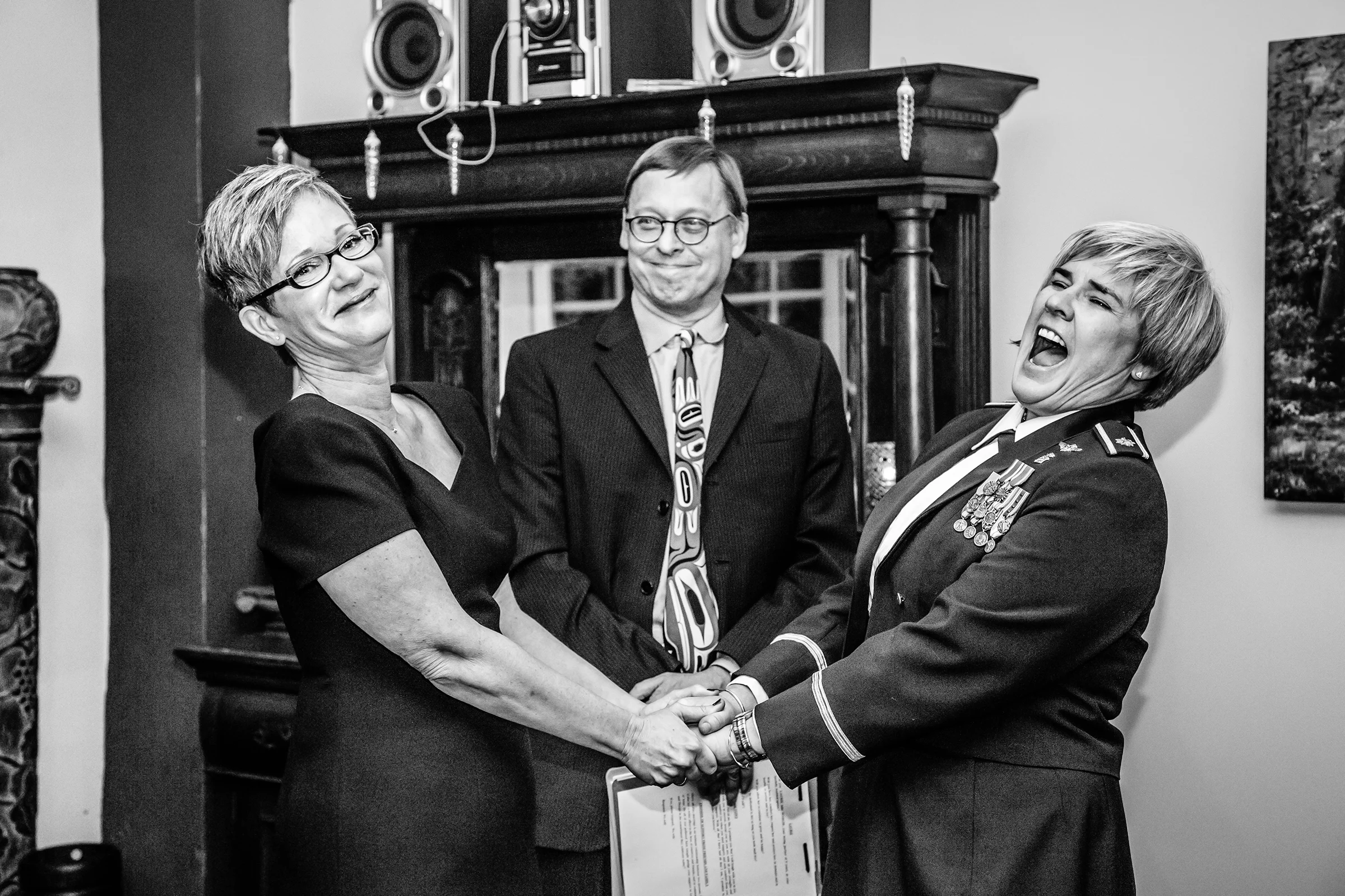 Retired Air Force Maj. Margaret Witt, a prominent voice in the fight to repeal "don't ask, don't tell," married her partner Laurie Johnson in Spokane, Wash., on December 15th, 2012.