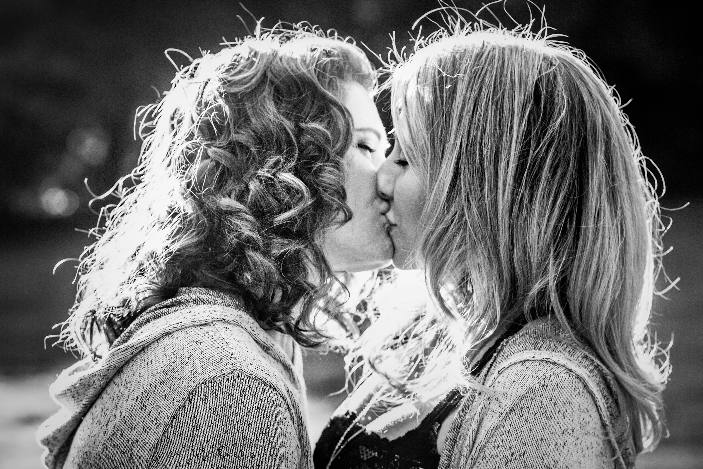 Tamar and Amy Kelley-Druxman share a kiss at Volunteer Park in Seattle on April 23rd, 2013. The couple was married on May 18th, 2013.