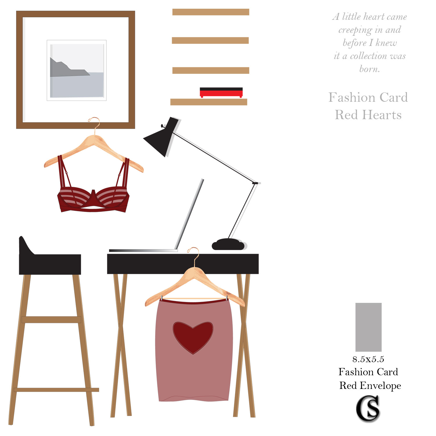 Just Fashion Greeting Card in Red