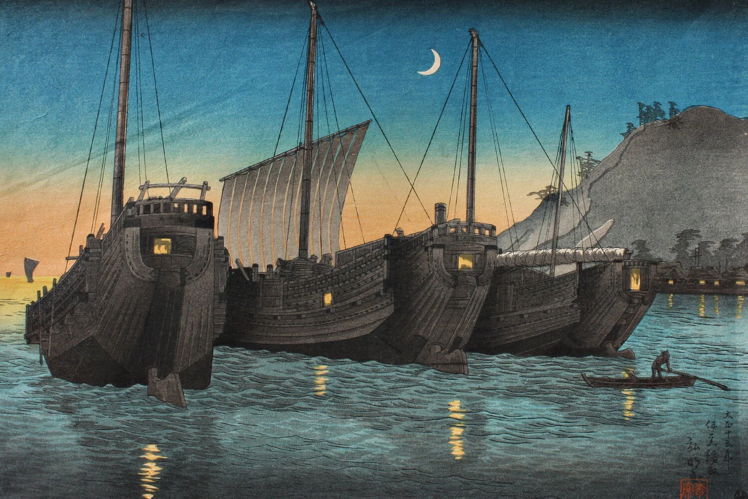 junks-in-inatori-bay,-izu-by-shotei-takahashi-1871-1945-chiaristyle.jpg