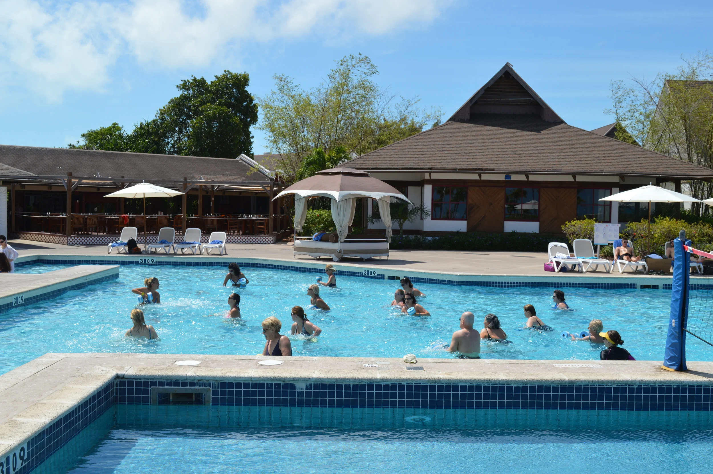 G.O. Carly Ann leading Aqua Gym...