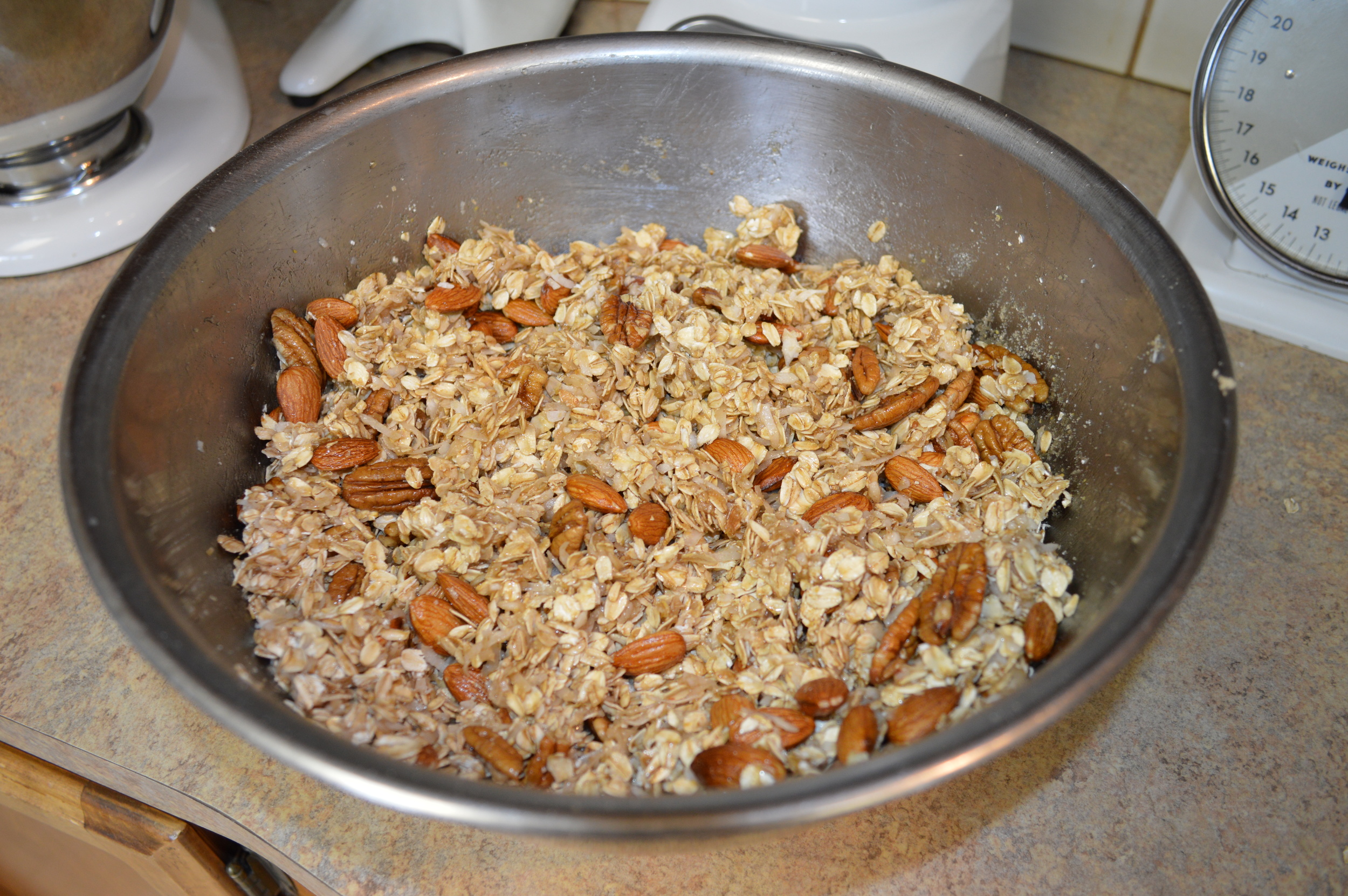 Wet ingredients premixed and added to dry ingredients...