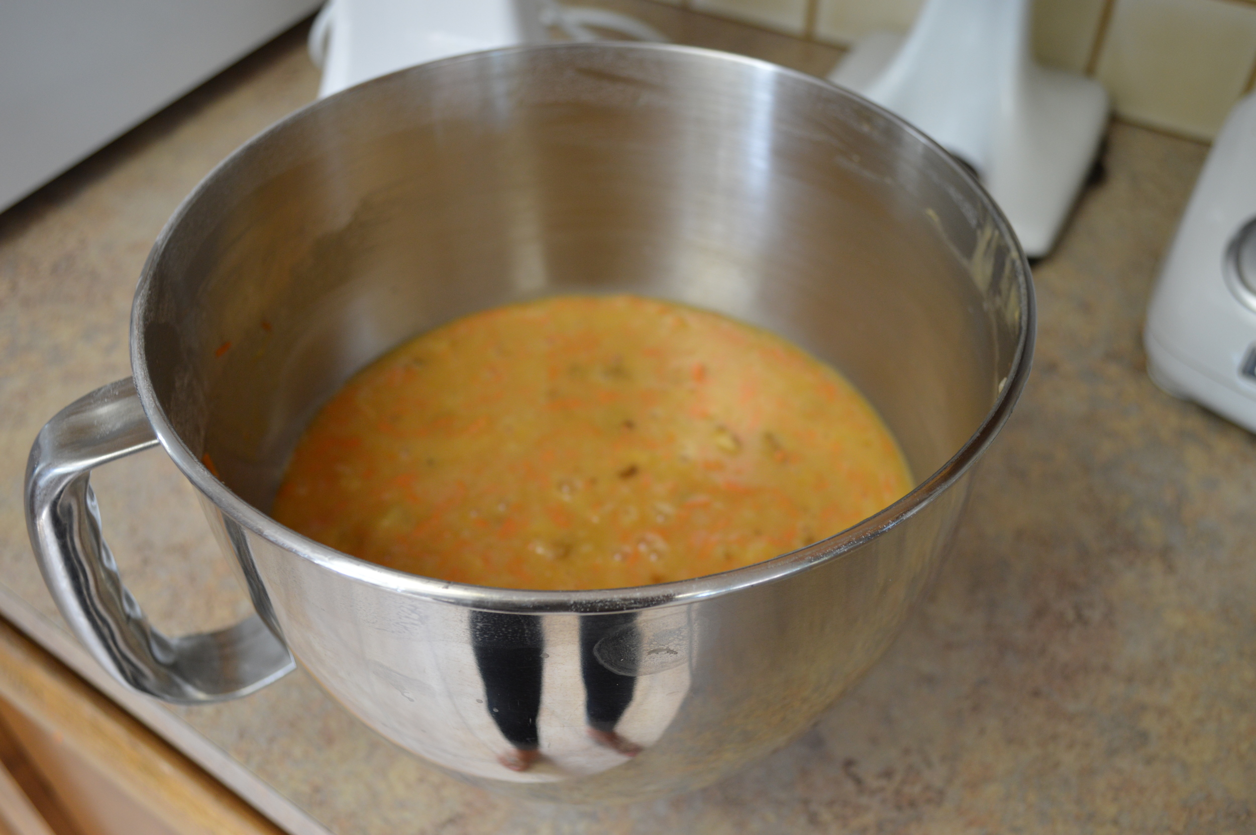 Cake batter ready to go in pans...