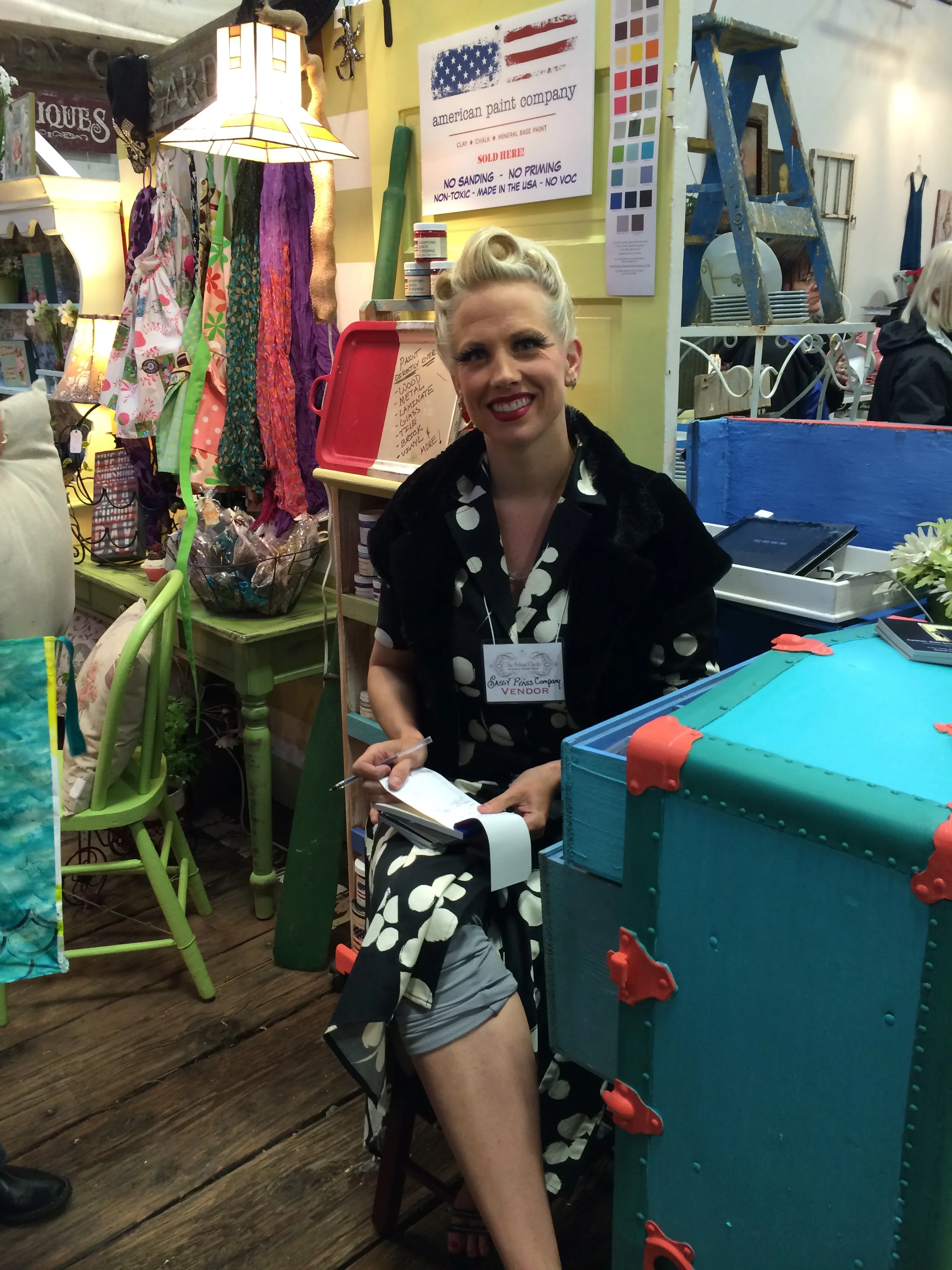 Darling vendor from Sassy Frass , located in Anacortes...love the pincurls in her hair!