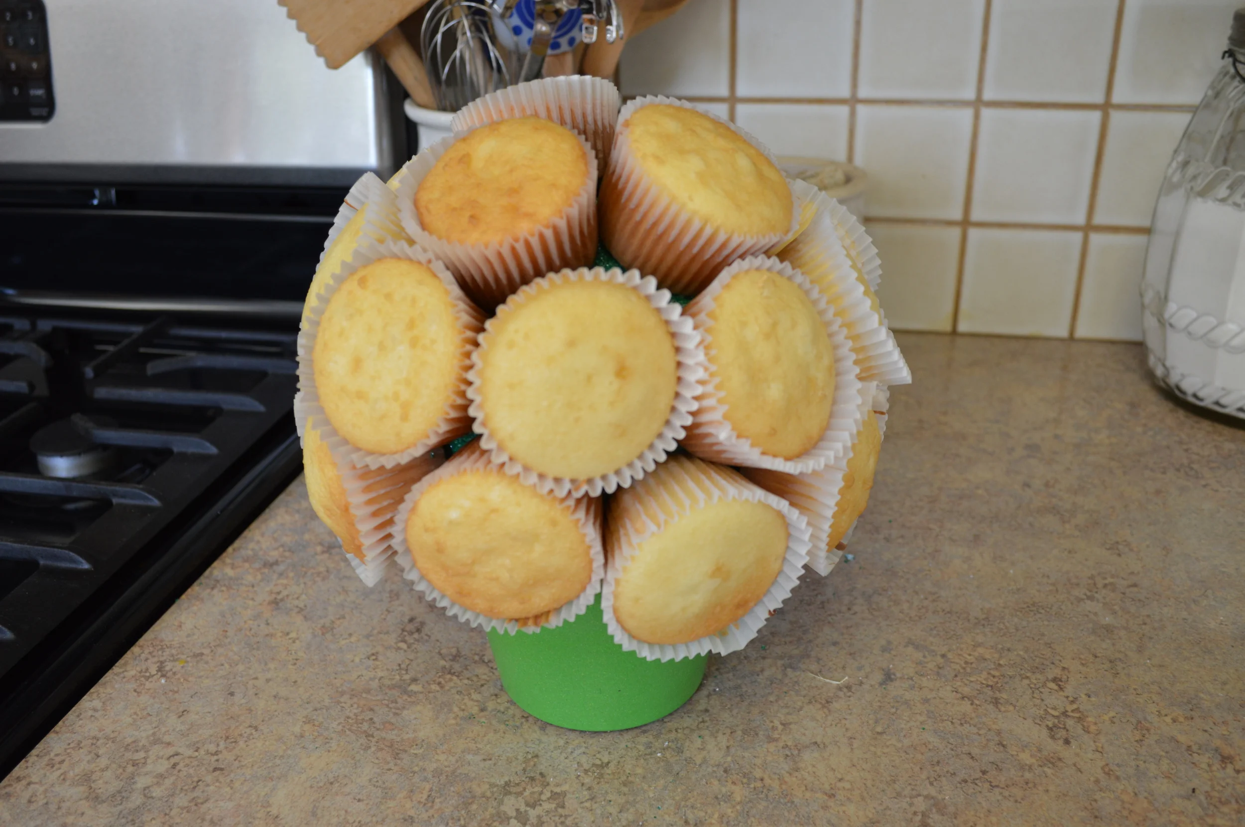 Cupcakes attached with skewers...