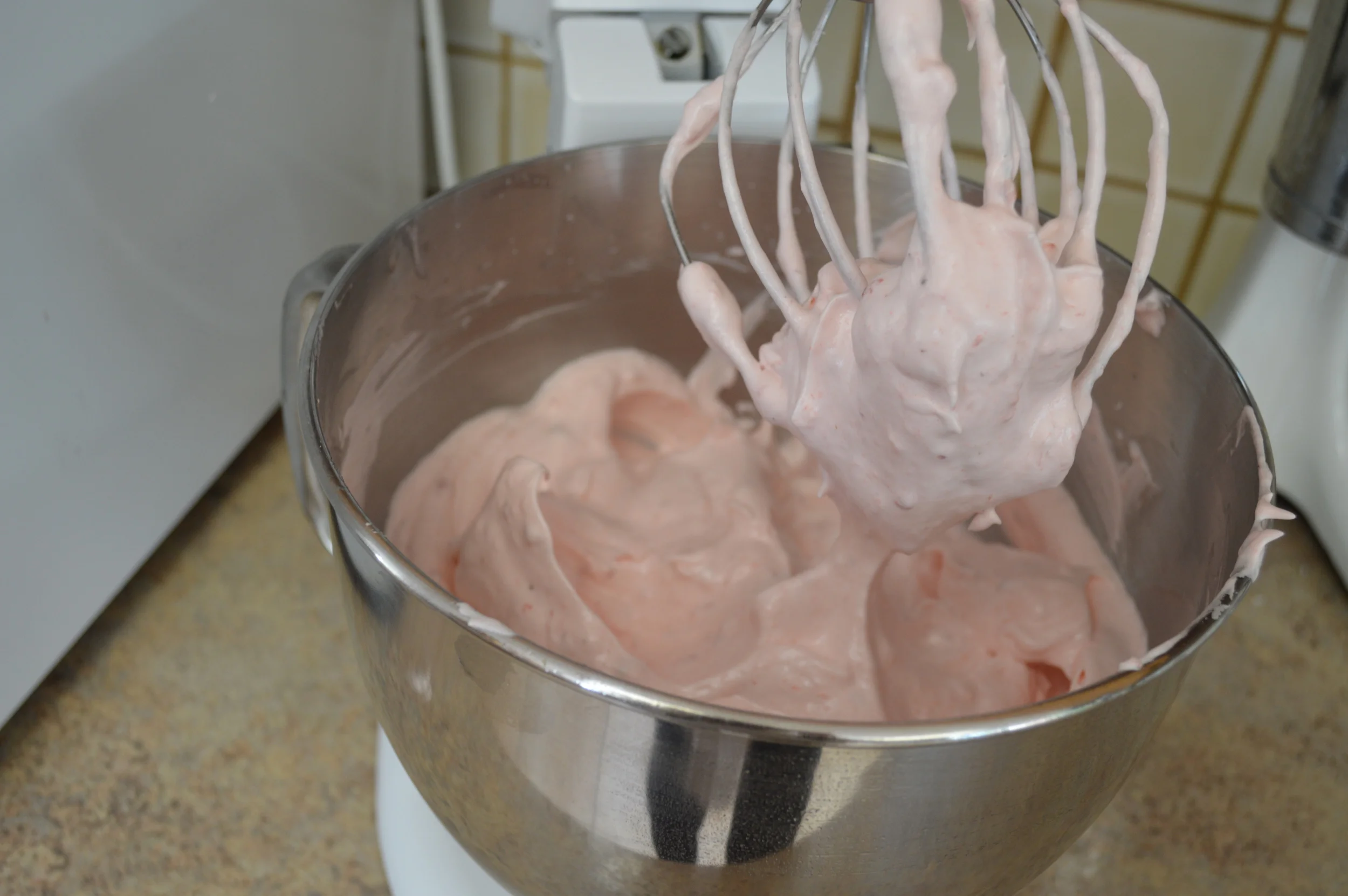 Strawberries and egg white mixture...