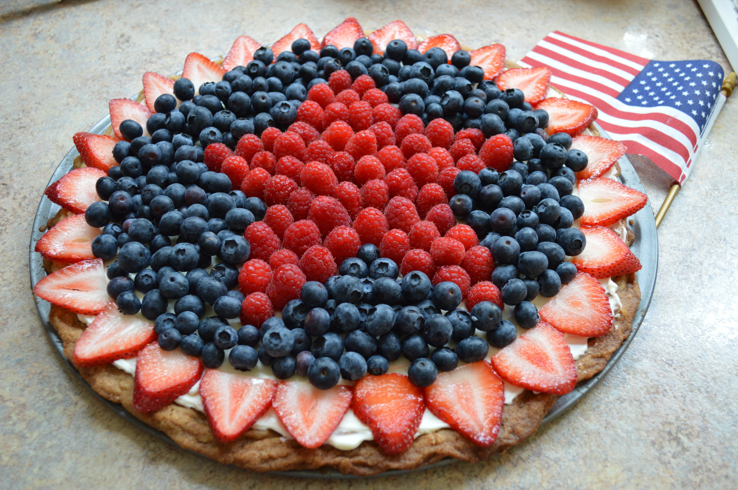My 4th of July fruit pizza...