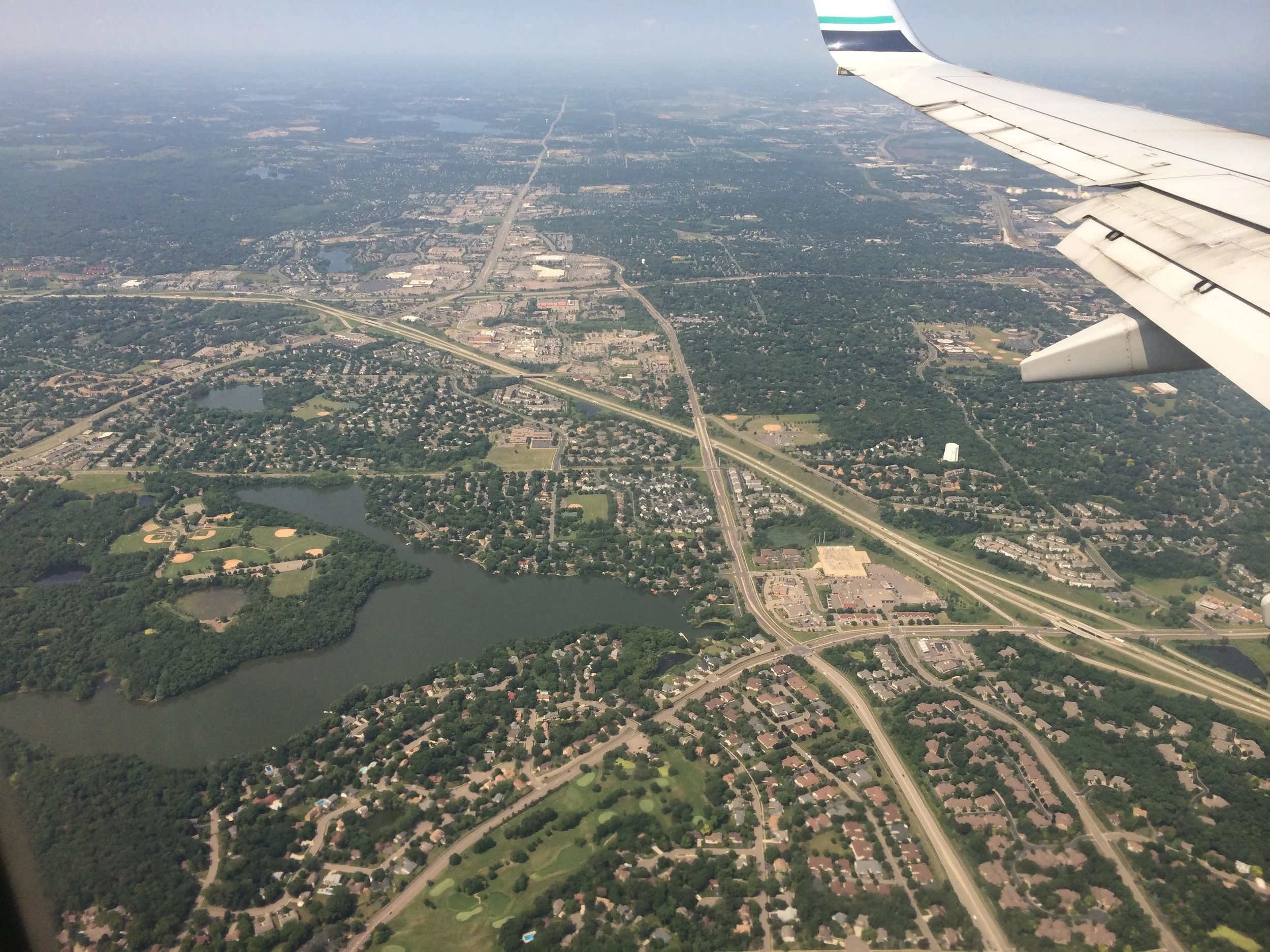 Flying into Minneapolis...with a few lakes in view.