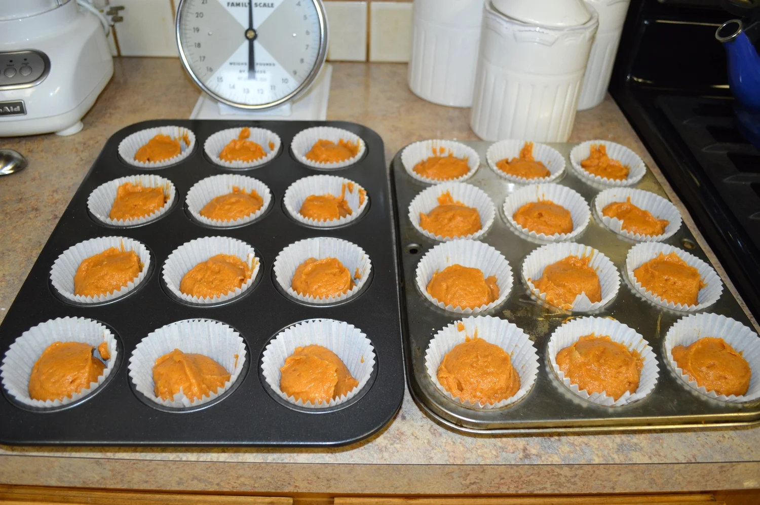 Pumpkin batter ready to bake...