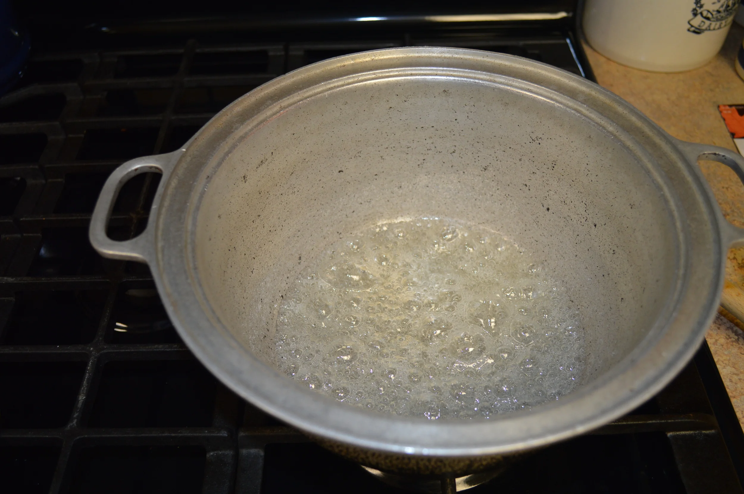 Sugar and water, just beginning to caramelize...