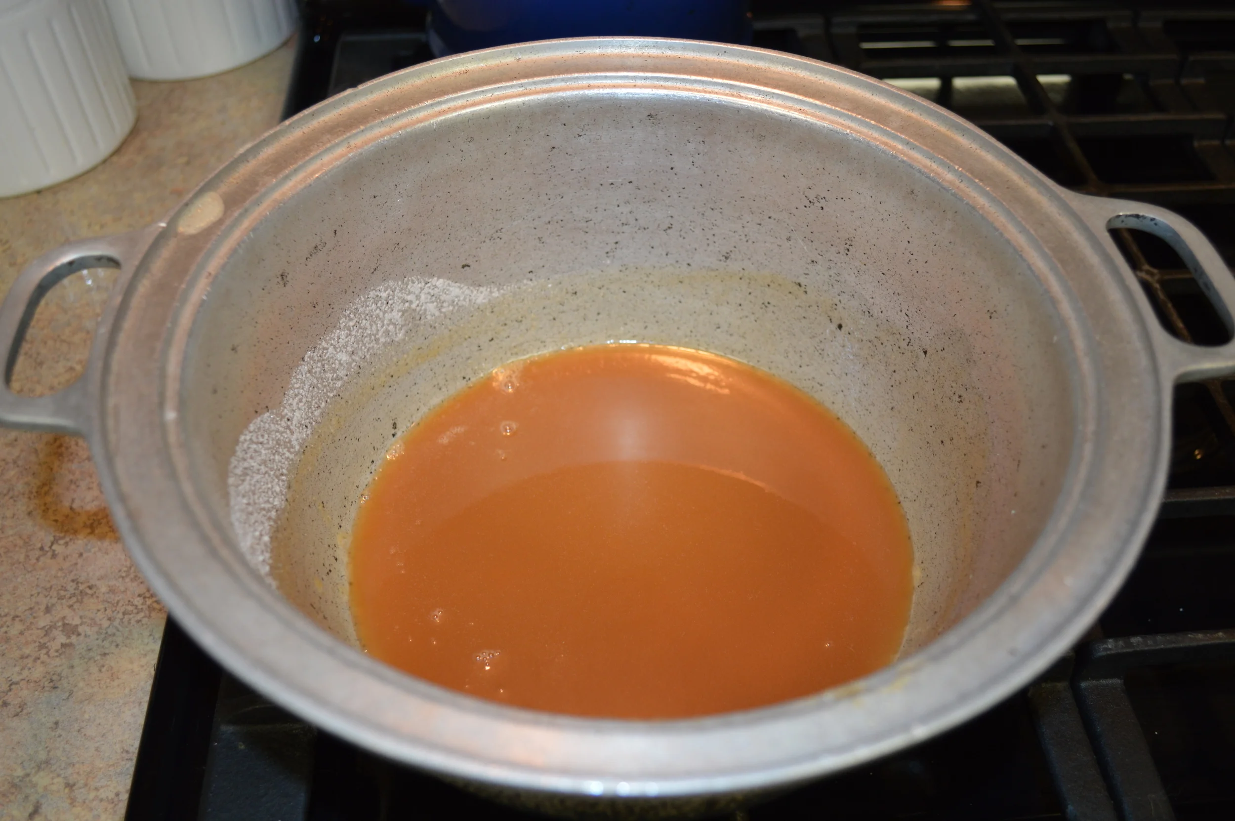 Cream and vanilla added...just need to cool.