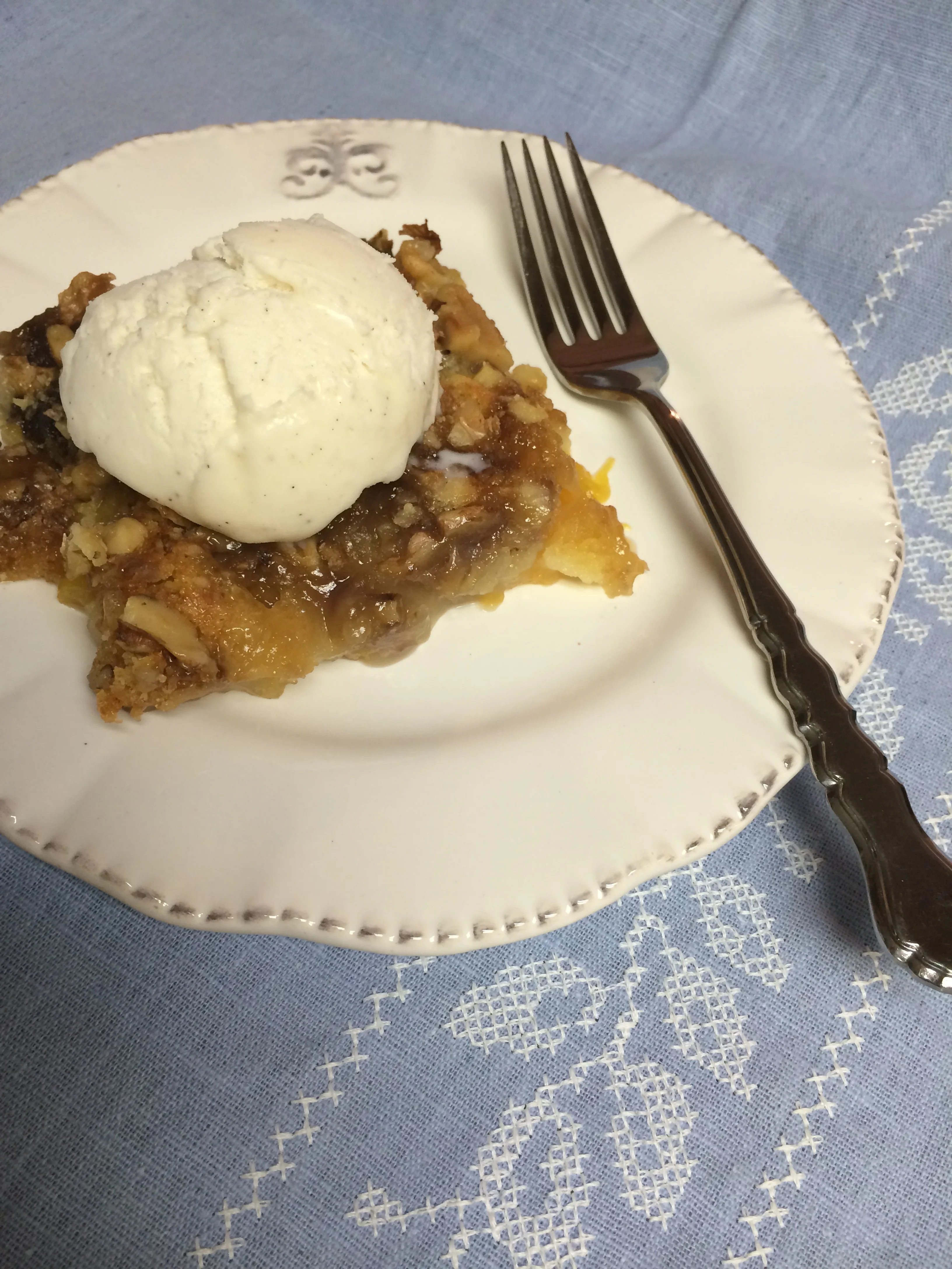 Peach Crunch Cake and a winner...