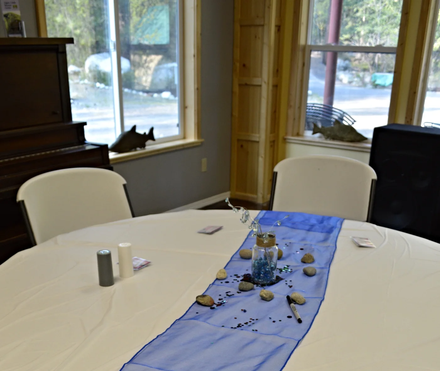 Our jewel ladden tables by Stephanie and Melanie...