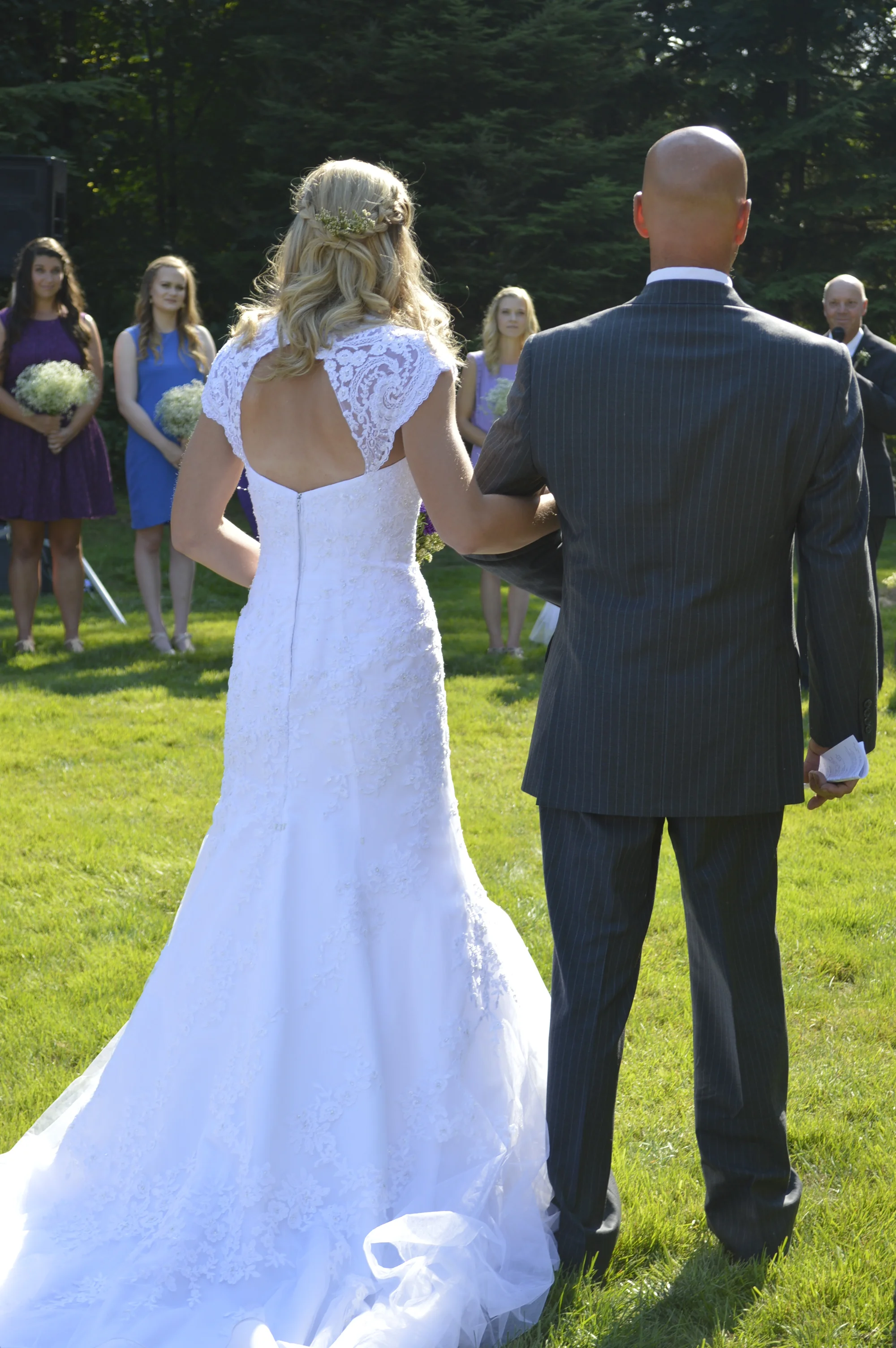 The back of her gown was so pretty too...