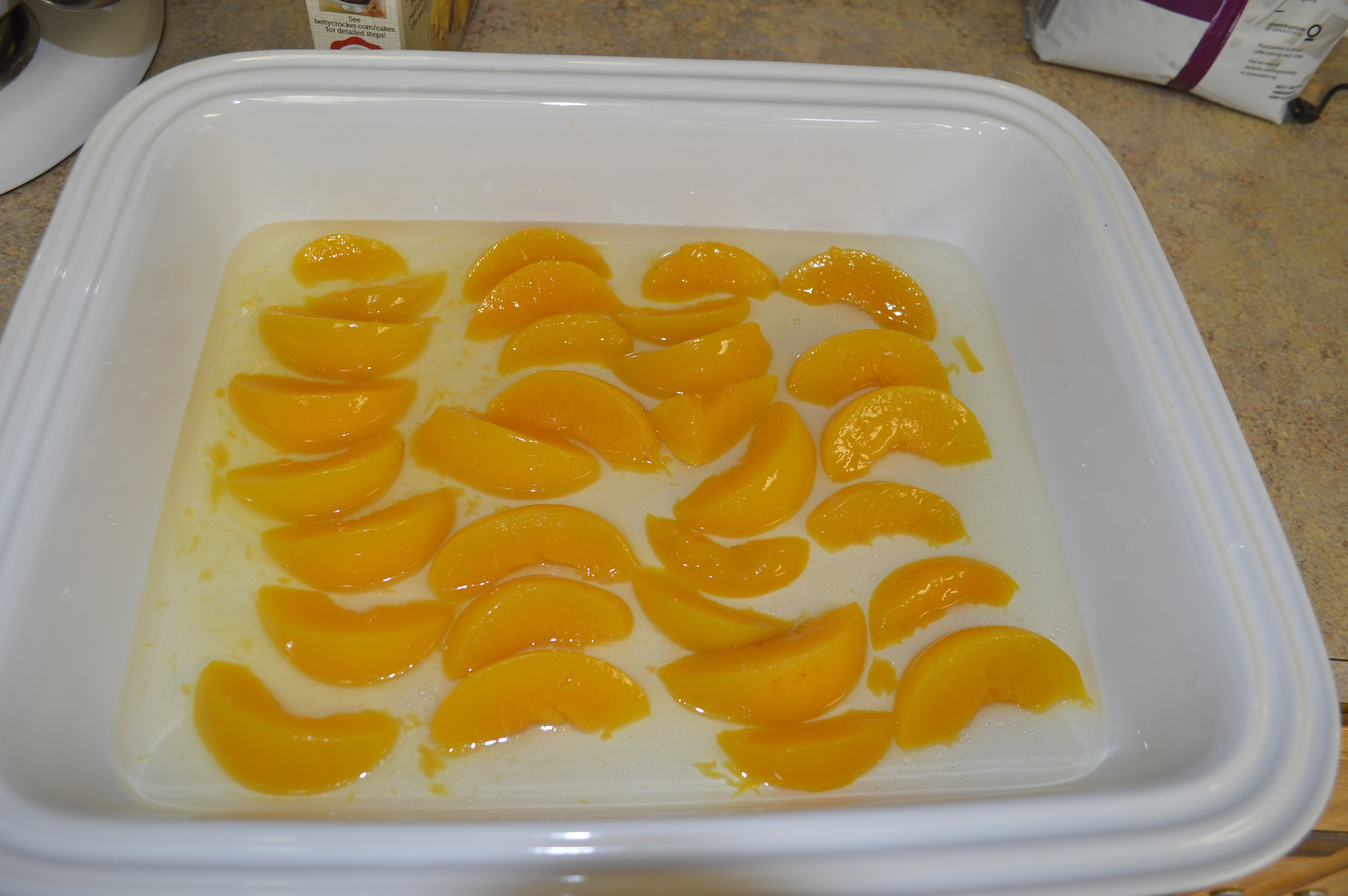 Peaches in the pan...
