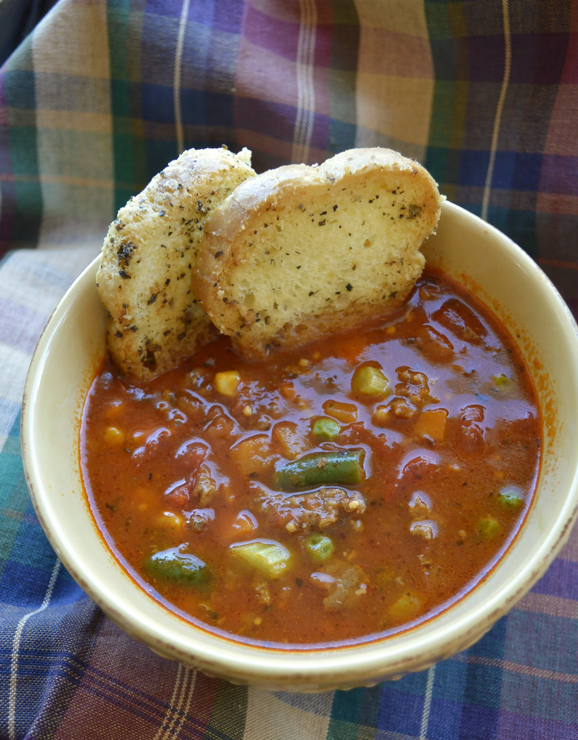 Beef Vegetable Soup with a little spice...