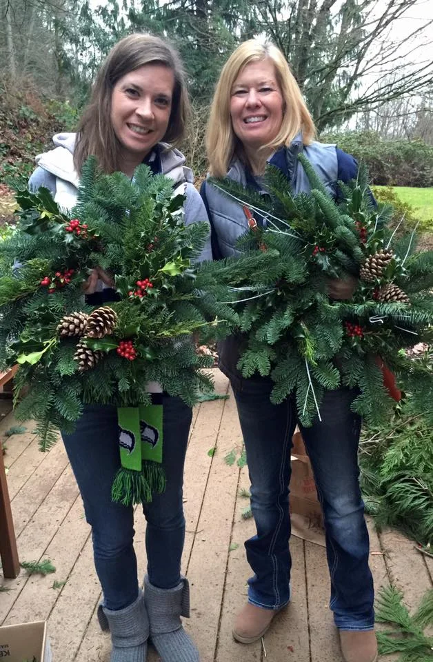 Kristen and Karen's beautiful wreaths...