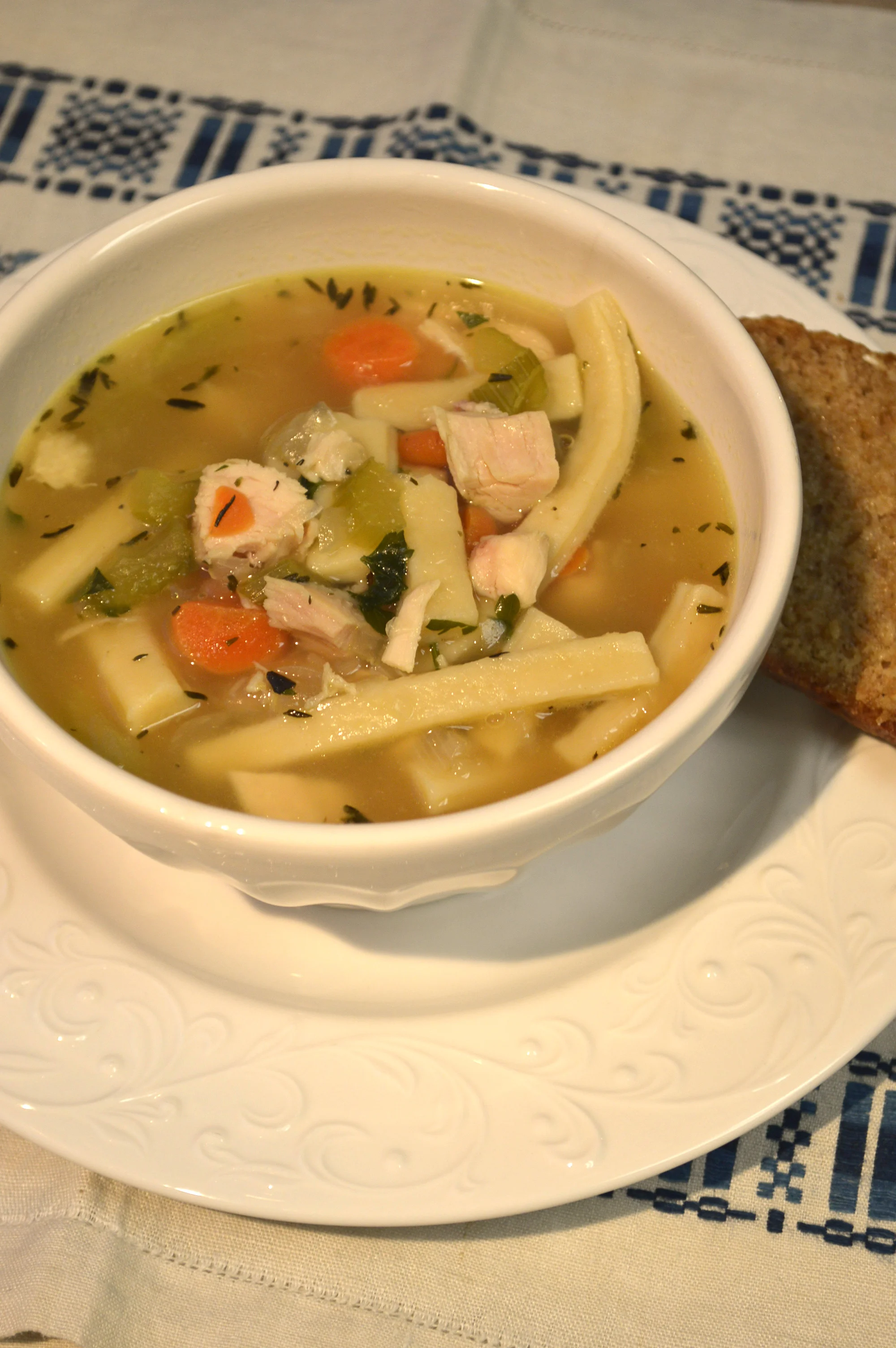 Homemade chicken noodle soup recipe here...