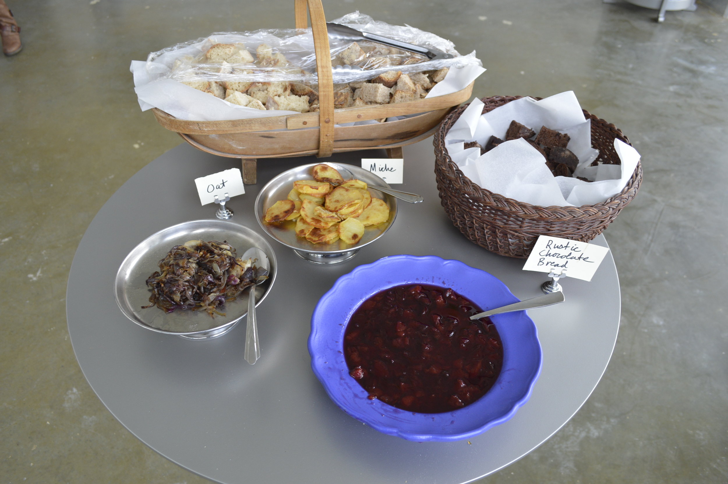 See the chocolate bread? Yum!