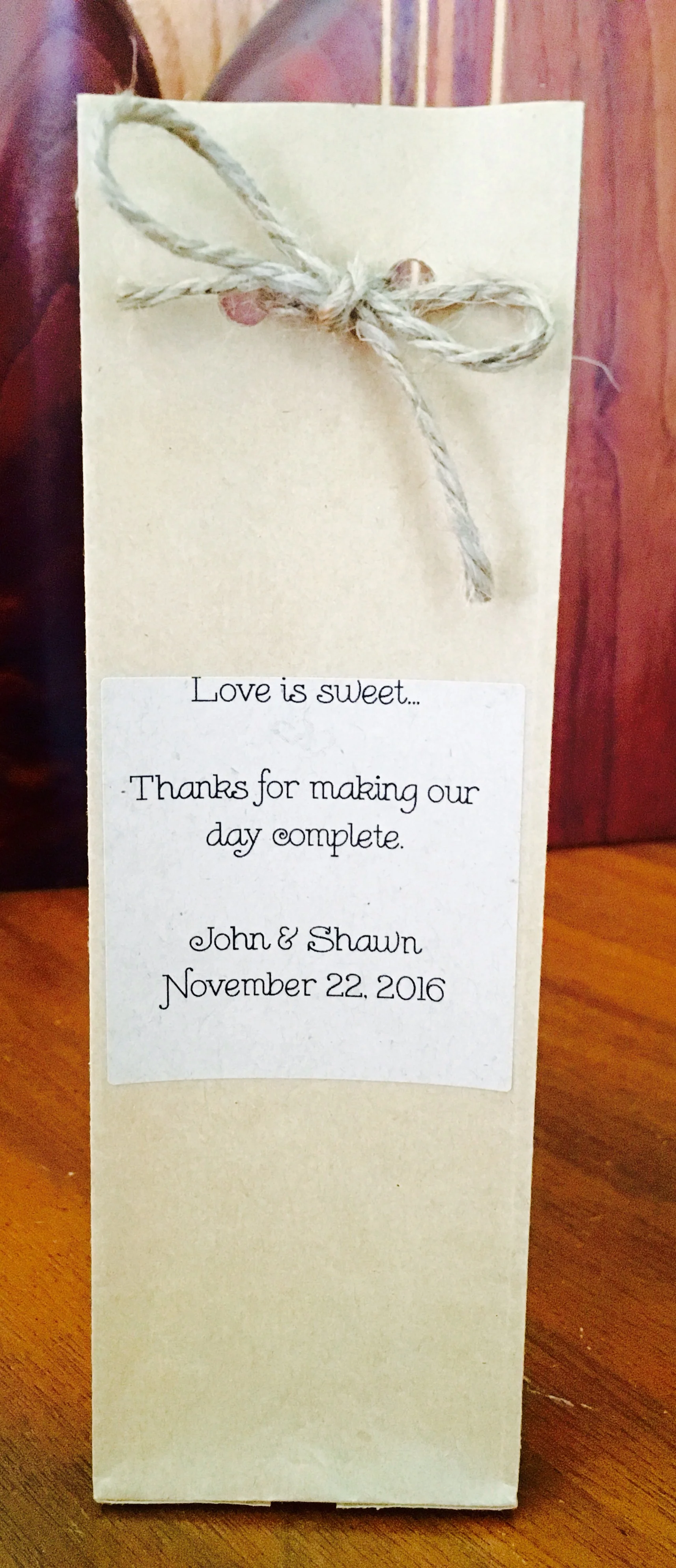 Example of our favors with salted caramels