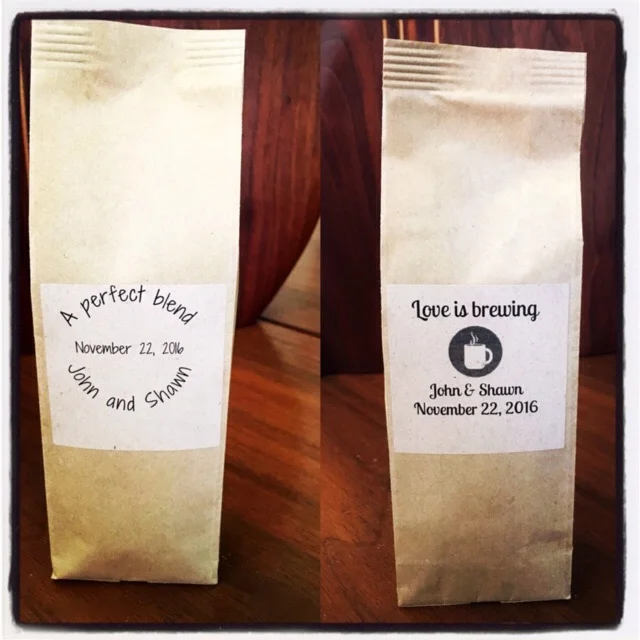 Coffee bag sample & salted caramel bag sample