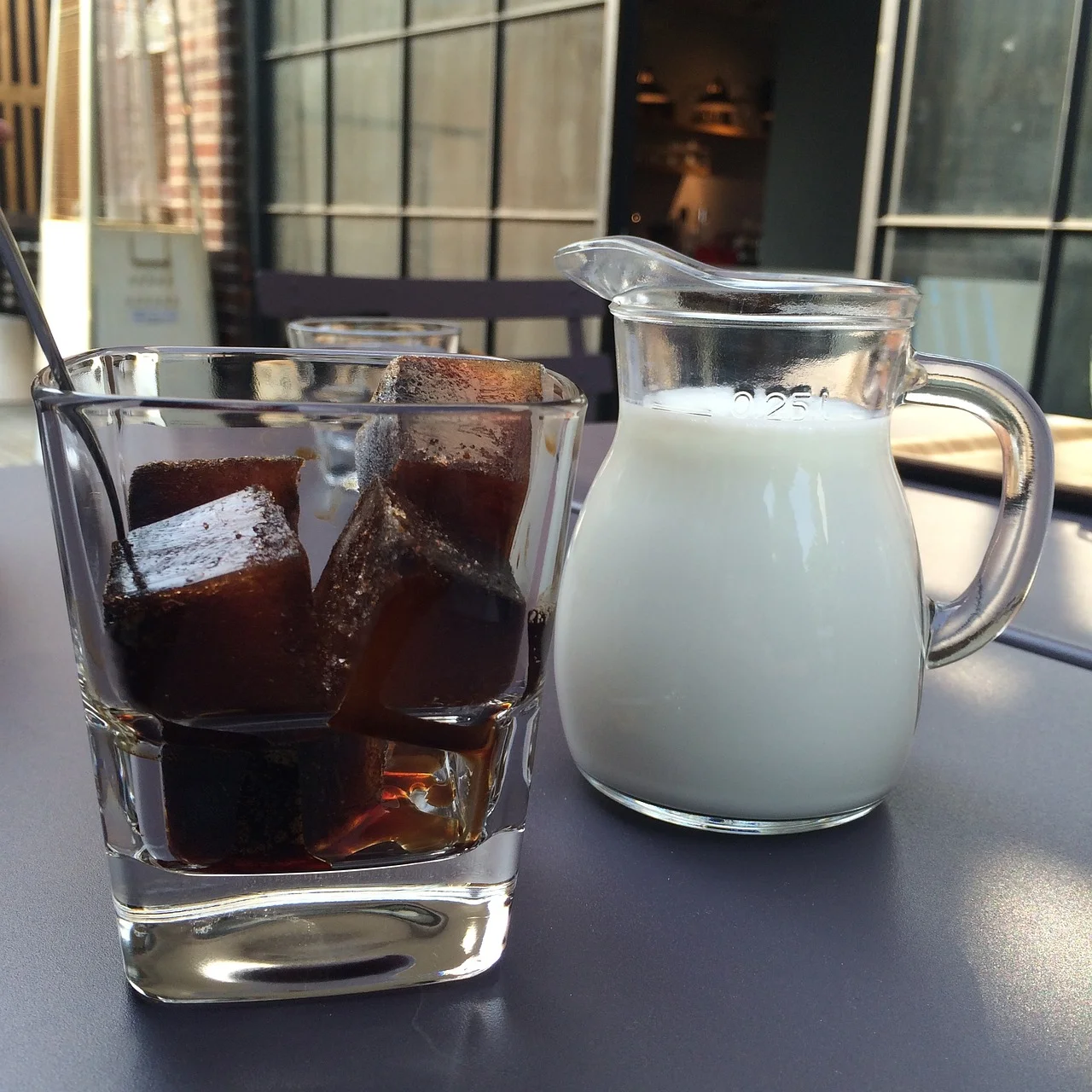 Make cold brew ice cubes so you don't water down your drink. Add some milk too.Options!