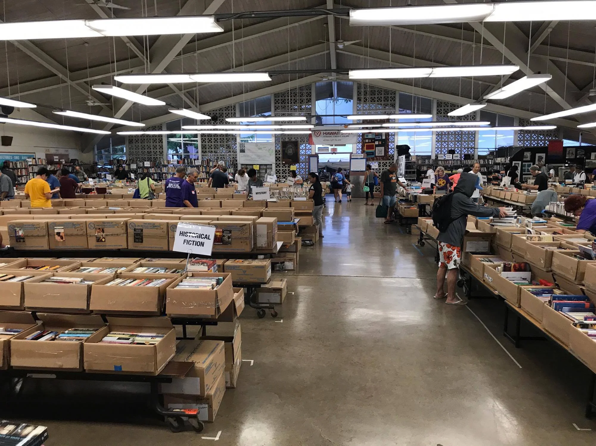 (McKinley high school, Honolulu) "Friends of the Library of Hawaii" hosts an annual book sale. Unsold books are donated to REPAC and shipped to Micronesia.