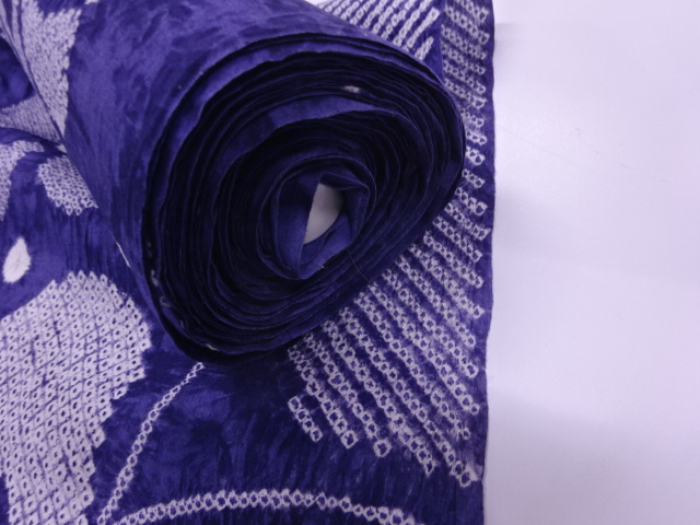 floral F3 @@108cm Japanese vintage kimono silk fabric/smooth weave/ purple base 