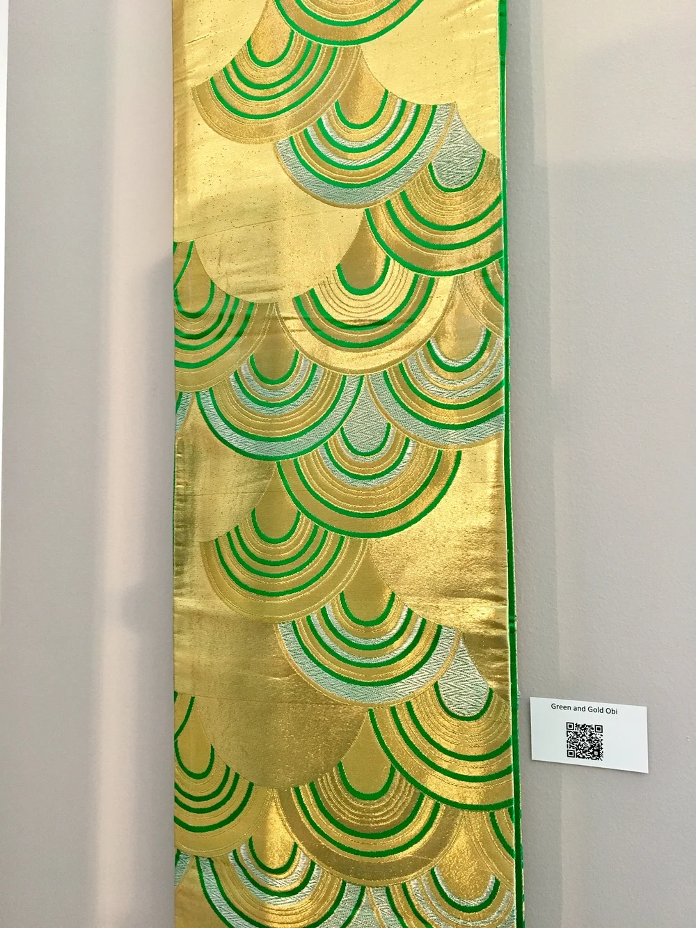 Green and Gold Obi with Seigaiha (wave) Motif — Jona Blocker