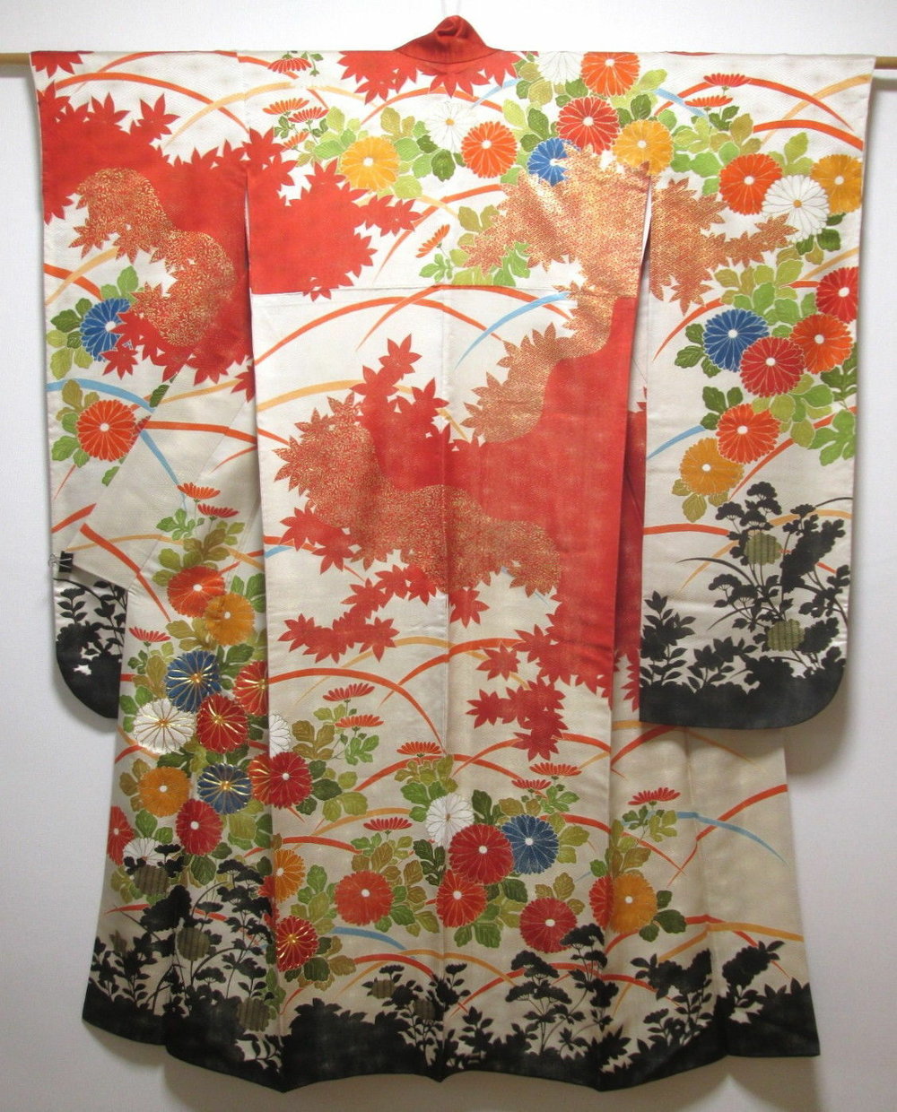 Furisode Red with Sakura and Peony Motifs