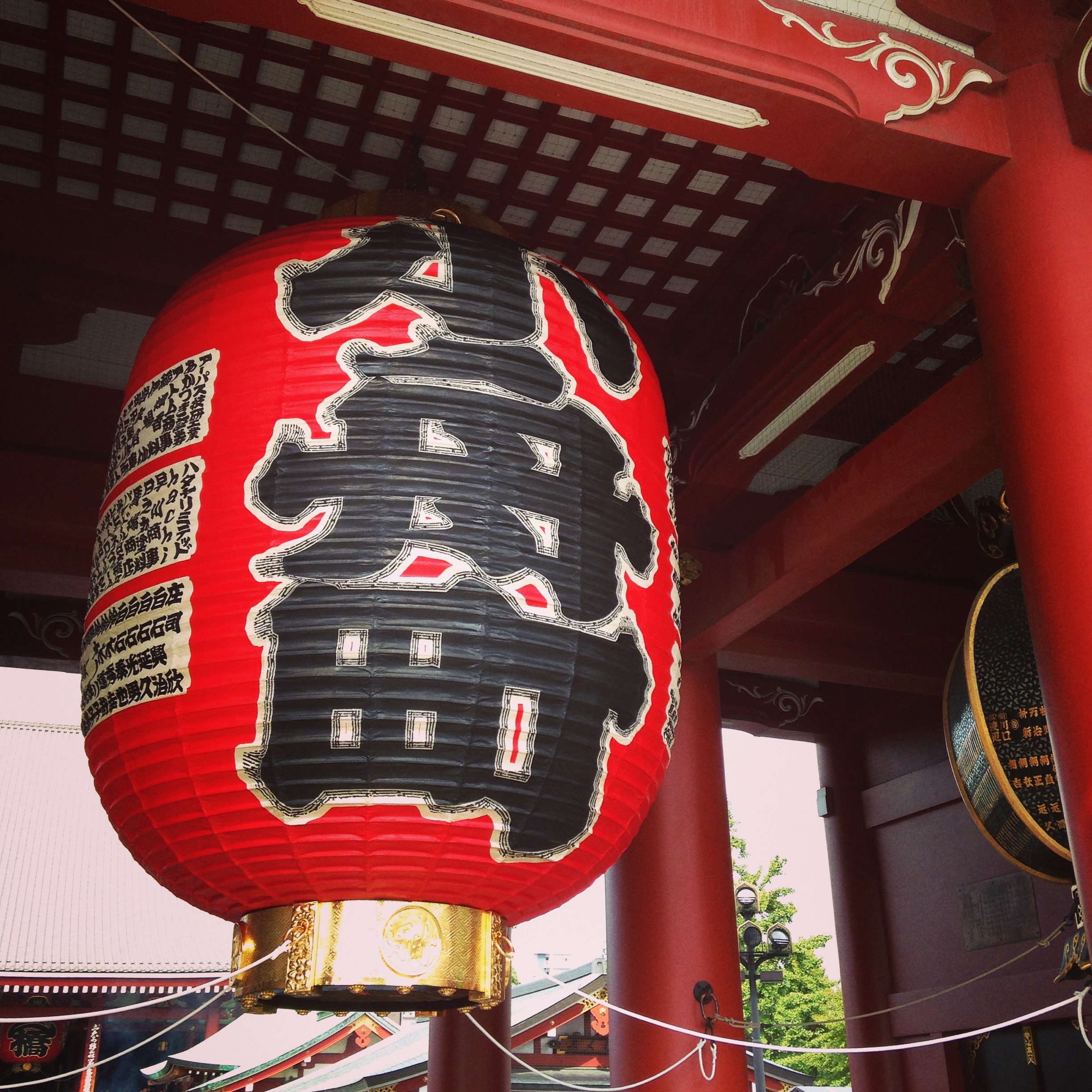 Giant red lantern at the Hozo gate of Sensoji Temple.