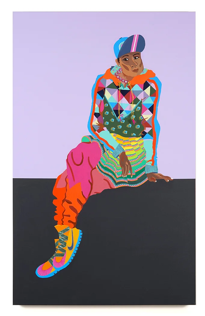 2017. Persaud ( Begum series) Acrylic and mixed media on canvas 30 in. x 48 in. Private Collection