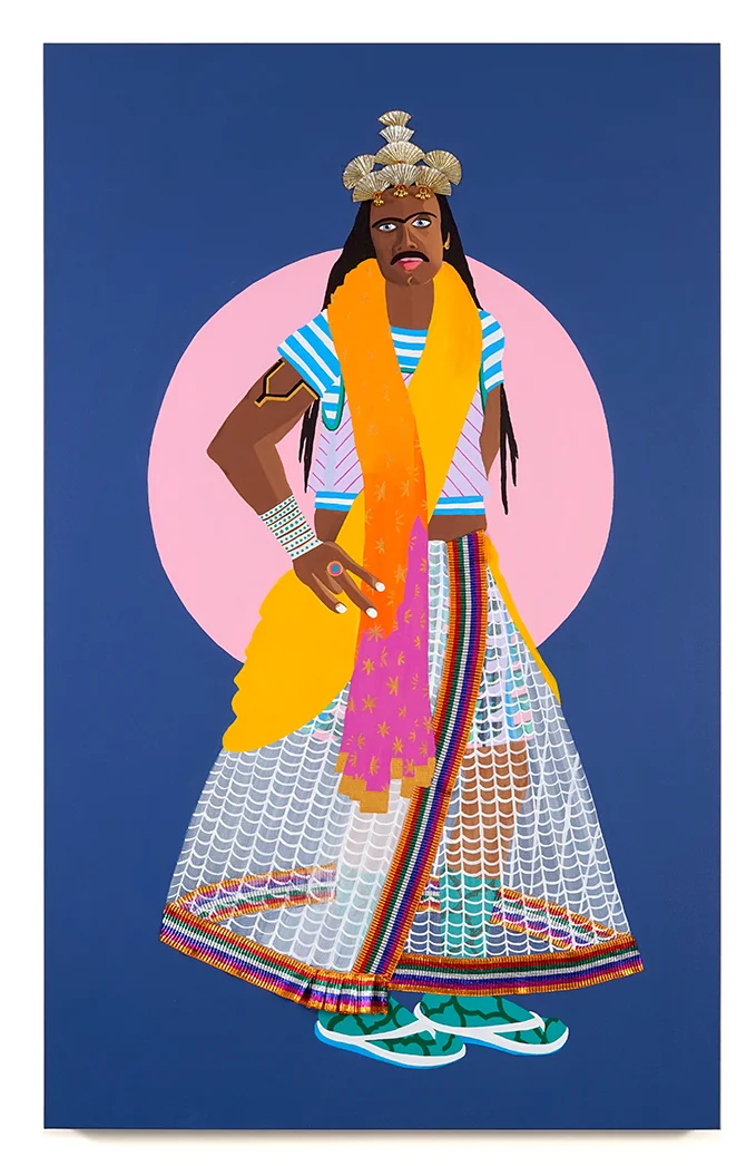 2017. Govind ( Begum series) Acrylic and mixed media on canvas 30 in. x 48 in. Available