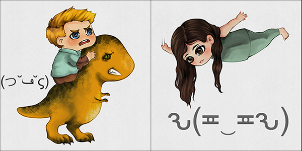 Wash + Dino and River on the ceiling... Like she does...