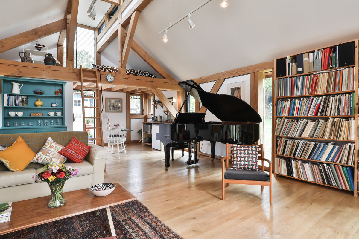 Unique Timber Framed Barn photographed for a eco-friendly retreat